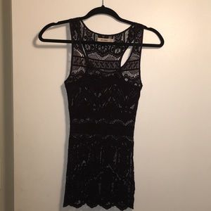 WHY RED Black Lace Tank Top